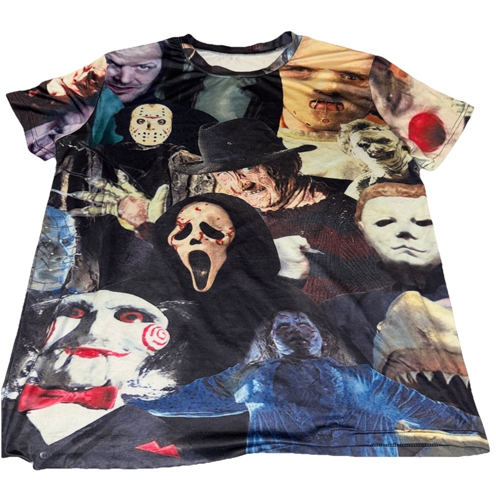 Cinema Killers Halloween Horror Icons Pre-Shrunk T-Shirt - Picture 1 of 7